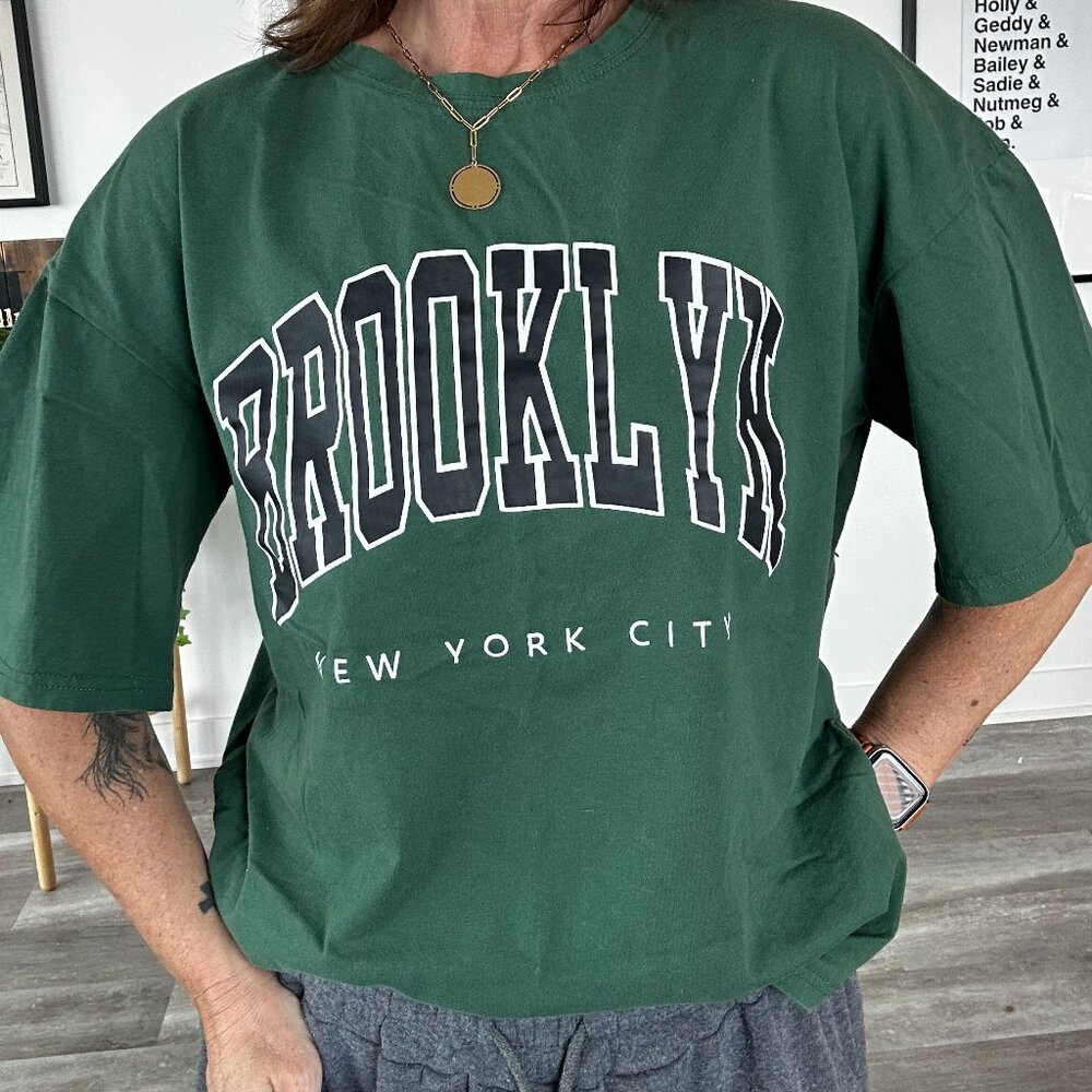 Green Brooklyn Tshirt, New, Size L